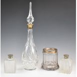 Elizabeth II hallmarked silver mounted cut glass decanter, Birmingham 1973, maker Charles S