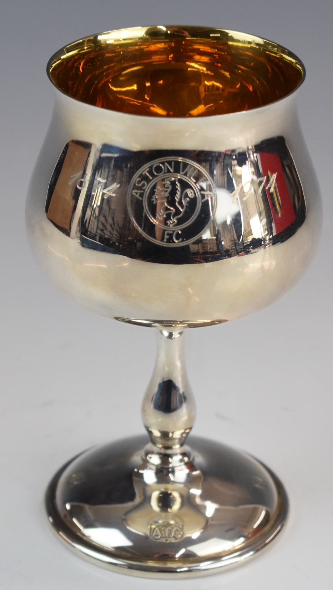 Aston Villa football club hallmarked silver limited edition centenary commemorative goblet, in - Image 2 of 6