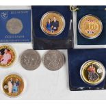 Ten various royal commemorative crowns together with three Beatrix Potter 50p coins etc, Queen