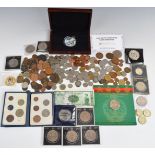 Amateur coin collection including silver 75th Anniversary of D Day, silver Victorian and Georgian