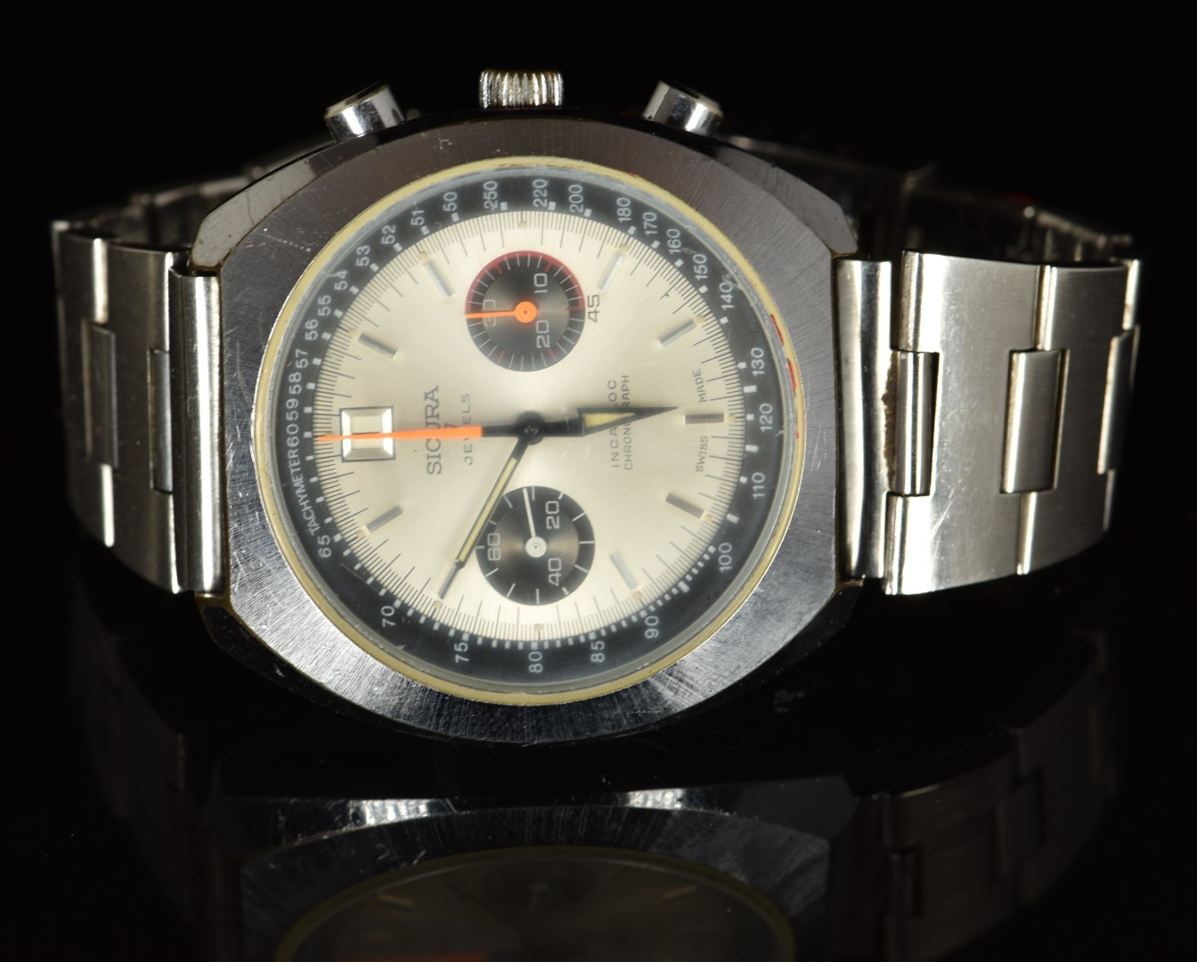 Sicura (Breitling) gentleman's chronograph wristwatch with date aperture, luminous hour and - Image 2 of 3
