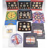 Modern proof and uncirculated coin sets comprising 1997, 1998 and 1999 deluxe proof sets, two 2000