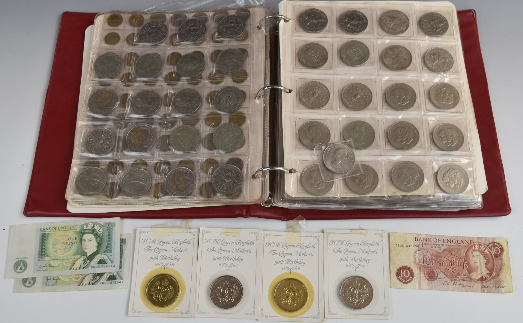 A very large collection of mostly UK coinage, George III onwards contained in an album, includes