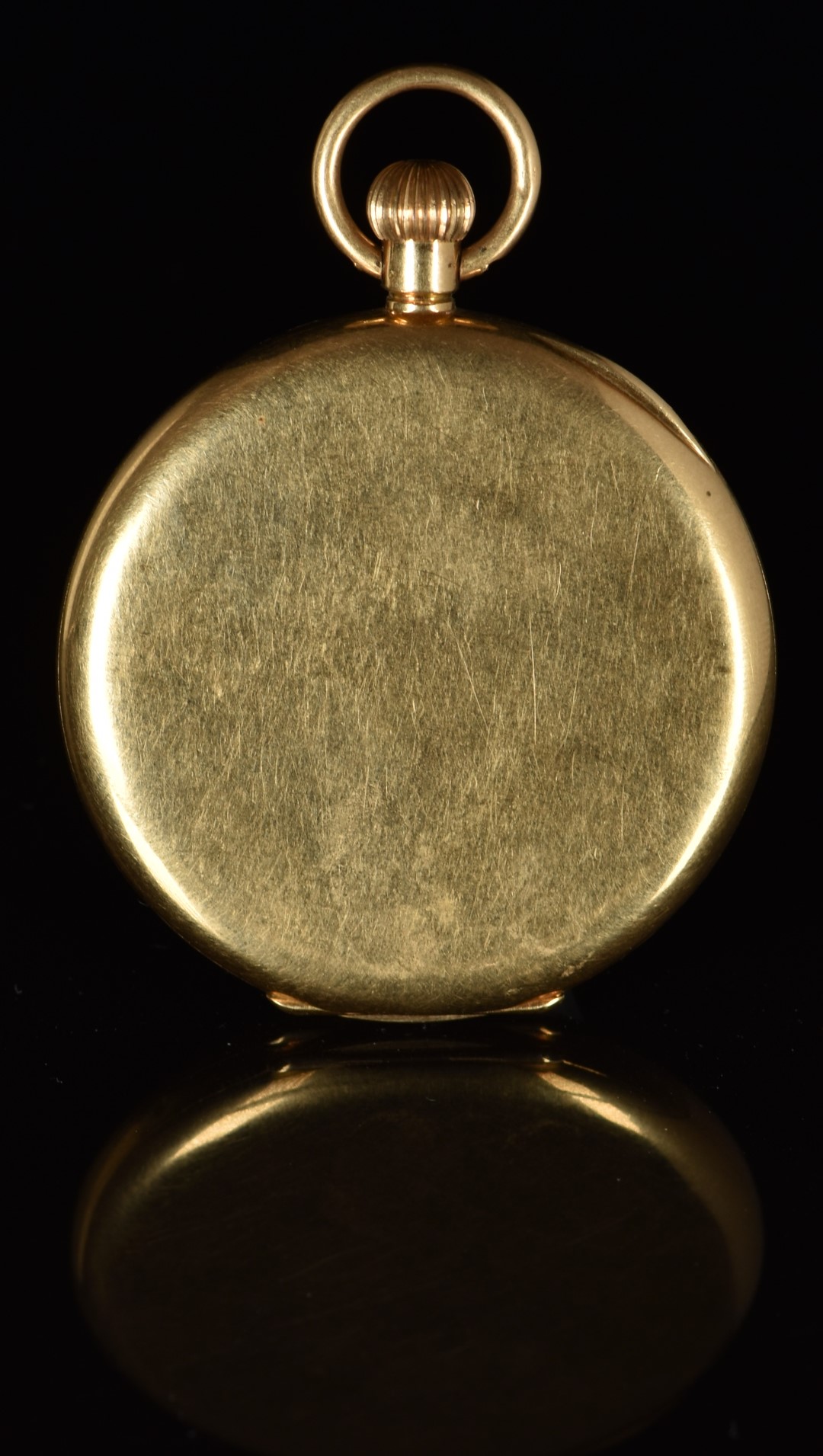 Unnamed 14ct gold keyless winding open faced pocket watch with inset subsidiary seconds dial, - Image 2 of 3