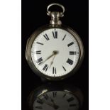 James Coviller of Mount Rasen hallmarked silver pair cased pocket watch with silver hands, black