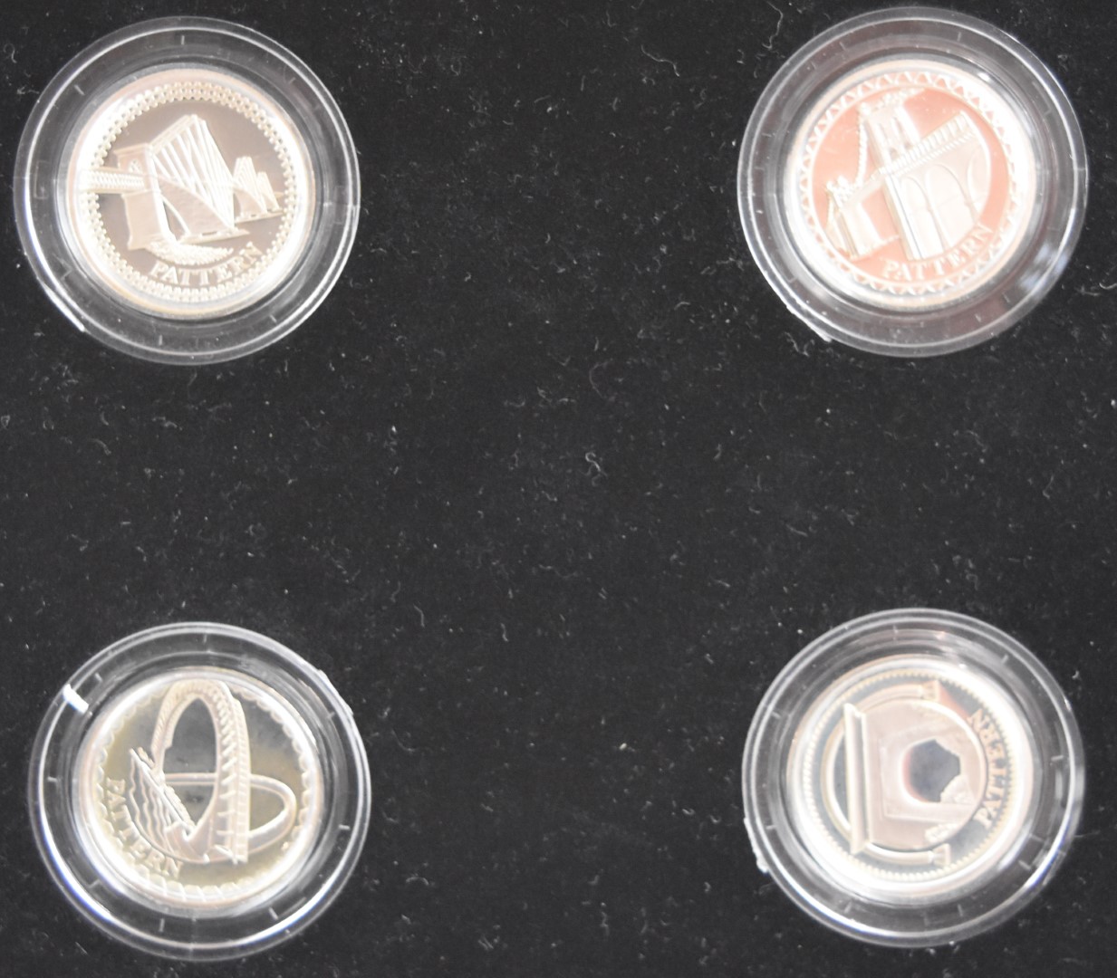 Royal Mint cased set of four silver proof 2003 £1 coins featuring bridges - Image 2 of 2