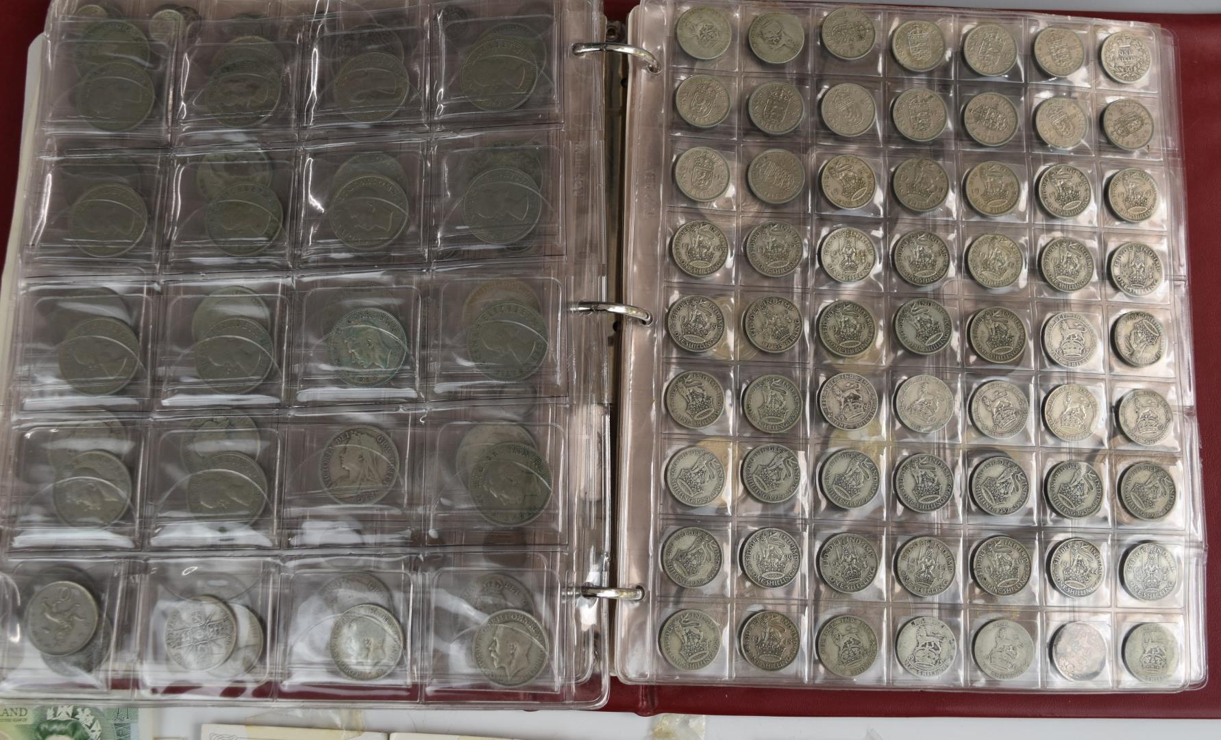 A very large collection of mostly UK coinage, George III onwards contained in an album, includes - Image 8 of 10