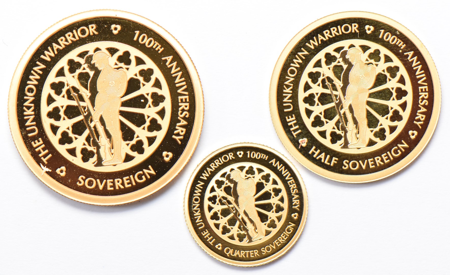 Hattons of London 2020 three coin proof gold sovereign set to commemorate the 100th Anniversary of - Image 4 of 4