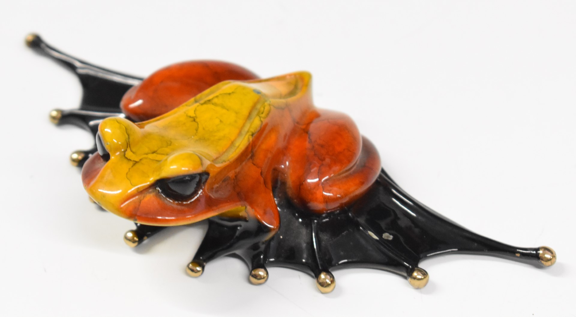 Tim Cotterill 'Frogman' signed limited edition 'Flipper' painted bronze frog figure, width 11 x - Image 2 of 8