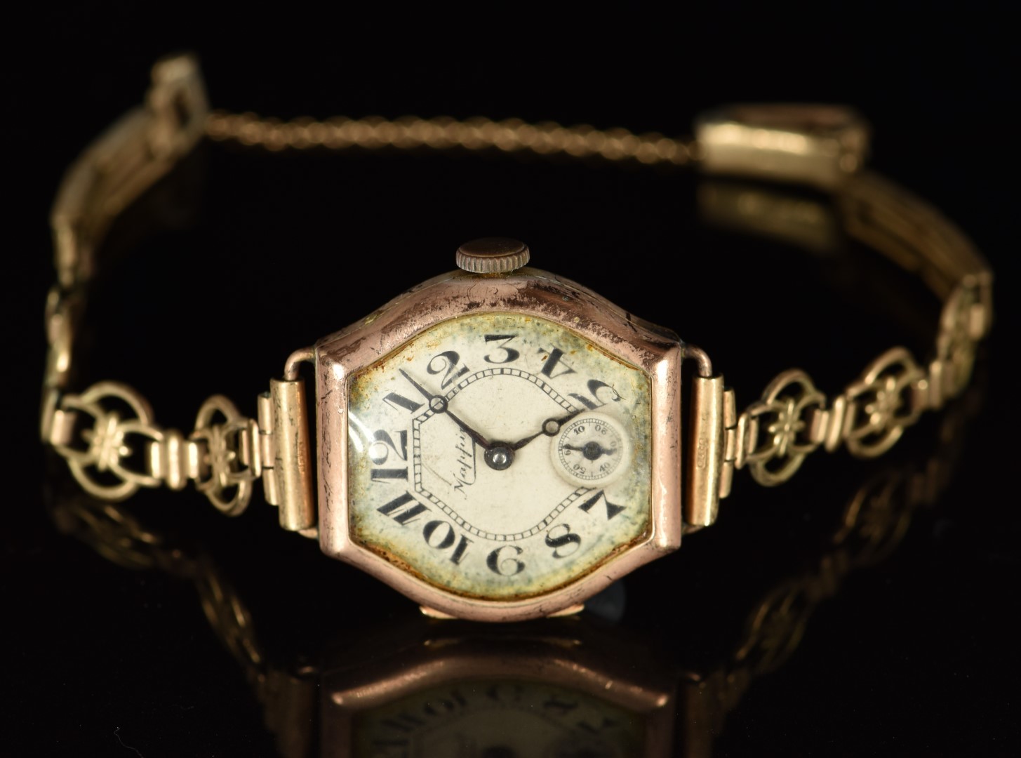 Four various 9ct gold watches comprising three ladies wristwatches and a open faced pocket watch, - Image 3 of 5