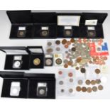 Collectable coins, some slabbed, to include 2016 1oz silver Britannia, five various 50p pieces, 2009