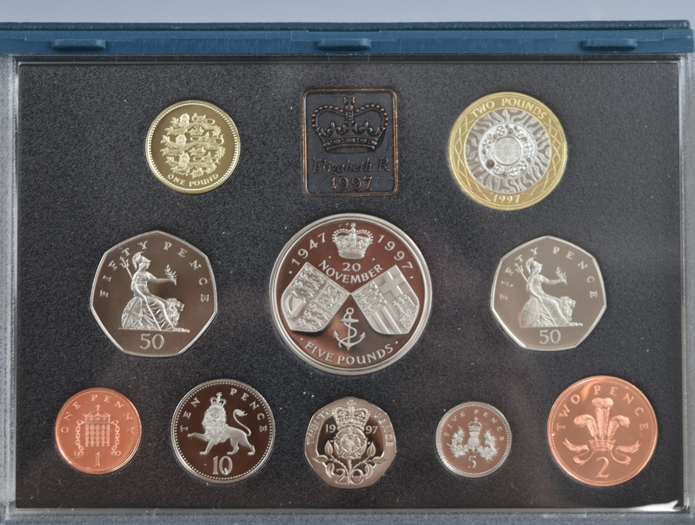 Four Royal Mint cased proof coin sets for 1981, 1982, 1995 and 1997, together with a cased 'Tales - Image 2 of 6