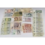 A collection of approximately 90 Bank of England banknotes comprising 5x £10, 5x £5, 56x £1 and 5x