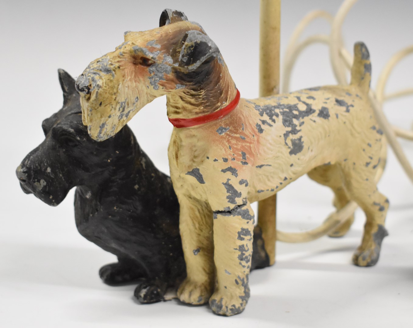 Art Deco style novelty table lamp formed as two Scottie dogs, height 29cm - Image 8 of 12
