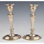 Mappin & Webb Elizabeth II pair of hallmarked silver candlesticks, Sheffield 1958, height 18cm