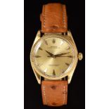 Rolex Oyster Perpetual 18ct gold gentleman's wristwatch ref. 1005 with gold hands, hour markers