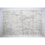 19th / 20thC Ordnance Map of Chatham and Surrounding Country by Woolley and Co, printed on linen, 56