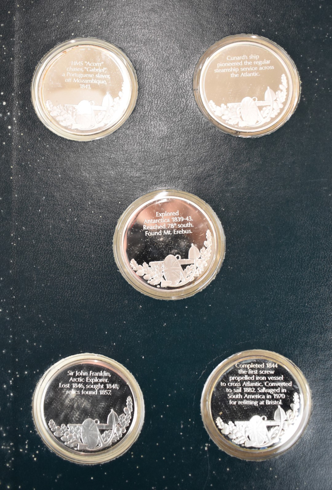 John Pinches limited edition set of 100 hallmarked silver medallions titled The Mountbatten Medallic - Image 4 of 7