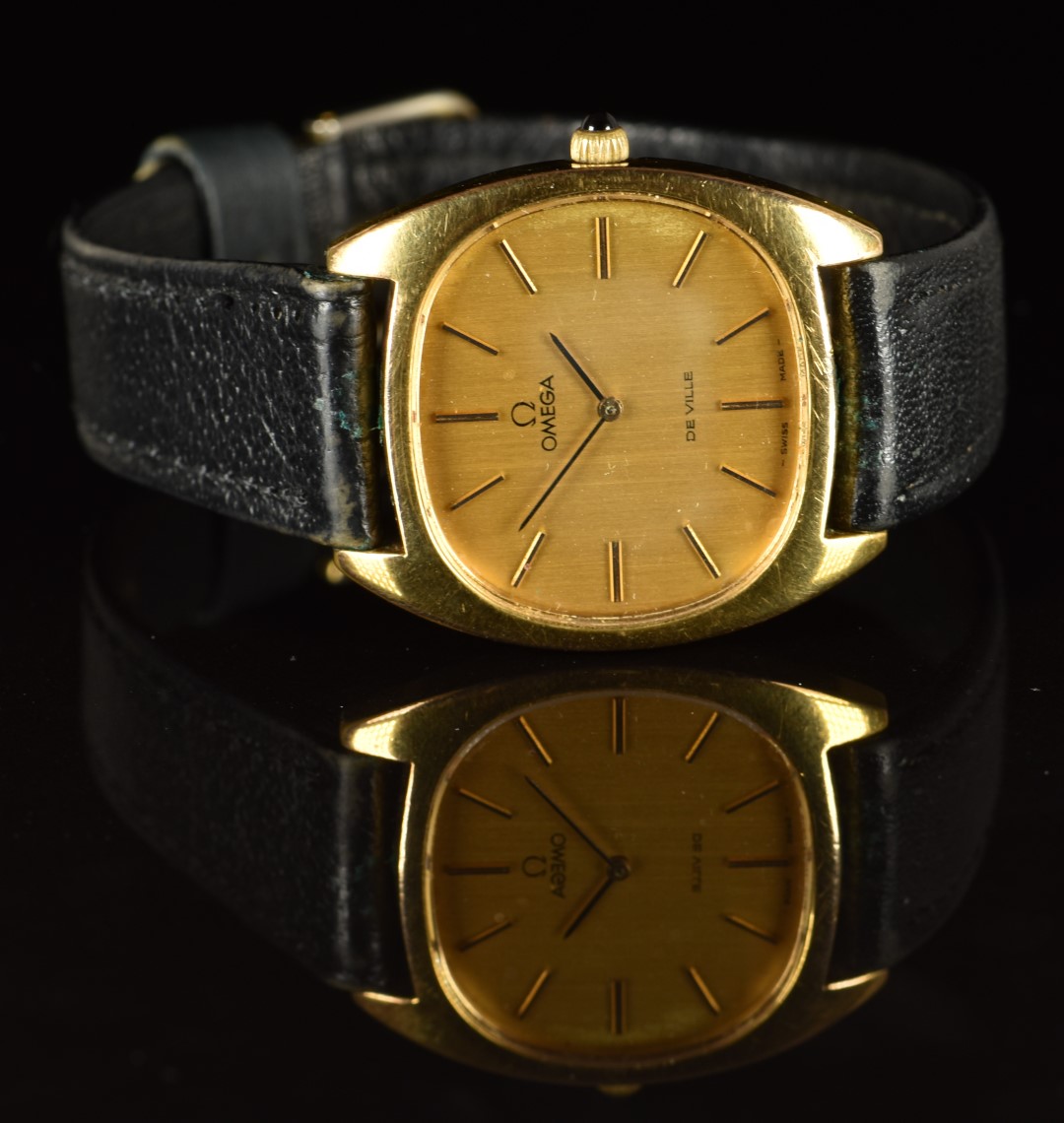 Omega De Ville gentleman's wristwatch ref. 111.0132 with black hands, gold and black baton hour - Image 2 of 4