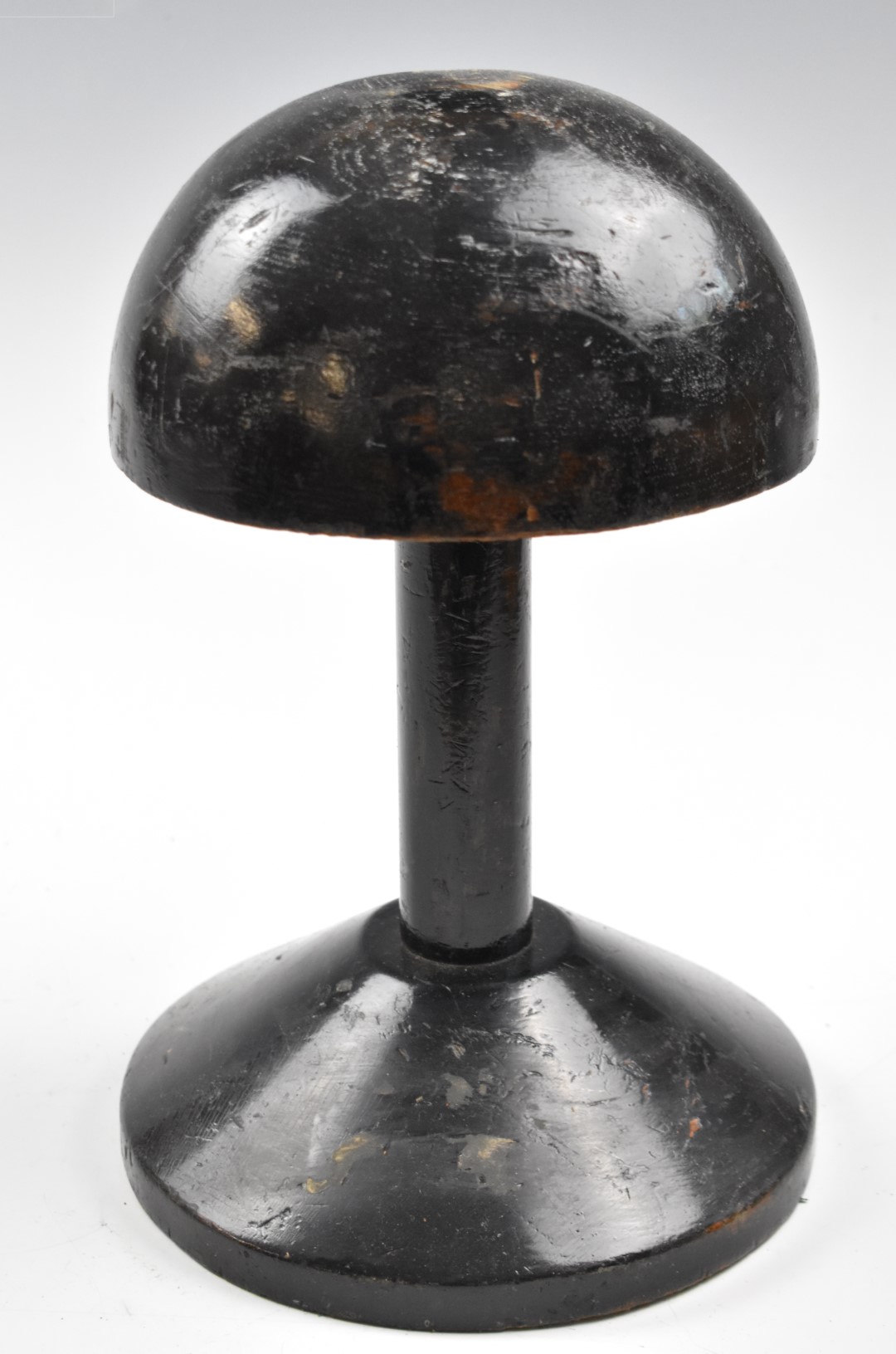 Turned wood ebonised vintage shop display hat stand, height 31cm together with an adjustable wire - Image 8 of 12