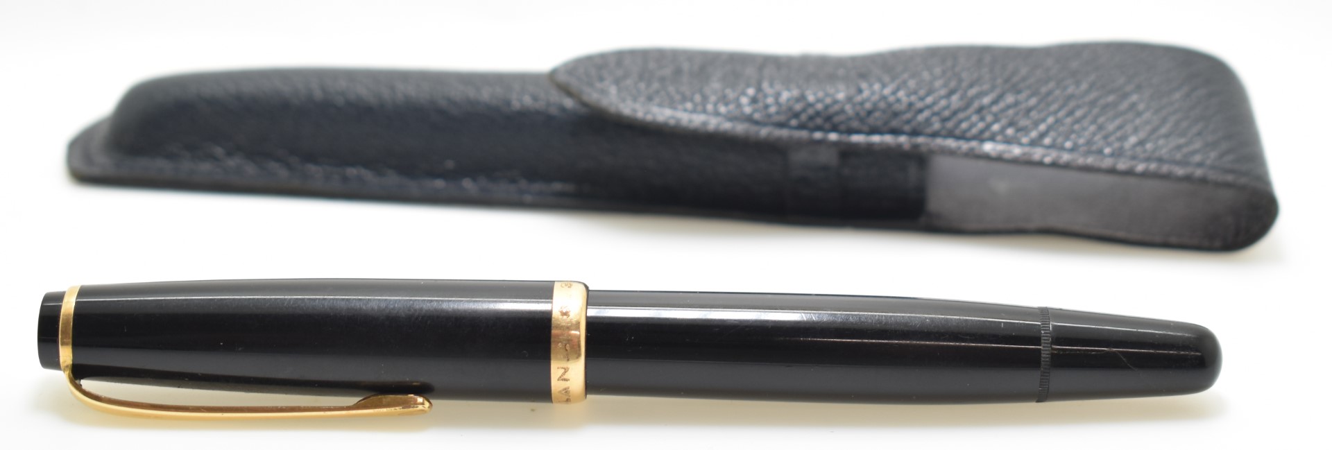 Montblanc 342 fountain pen with number 2 nib, black resin body and gold plated fittings, in original