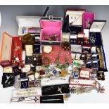 Collection of costume jewellery including necklaces, earrings, pendants, rings etc, some boxed /