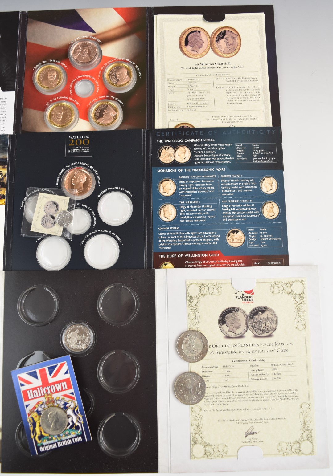 Military related coin presentation packs, London Mint gold plated commemoratives, oversized VE - Image 3 of 3