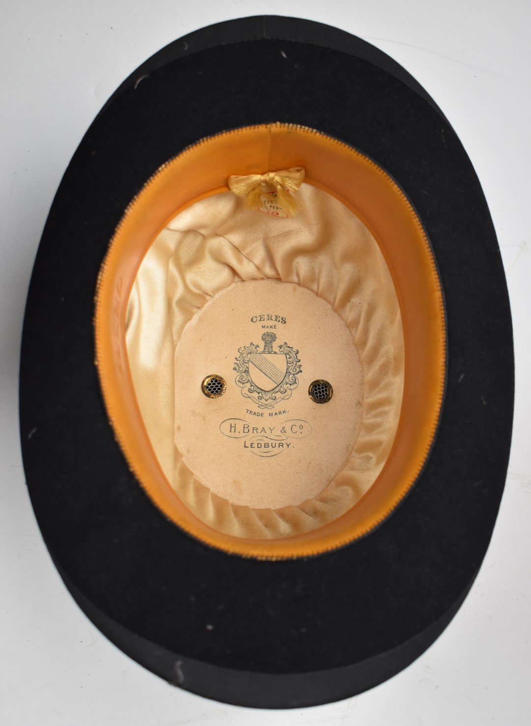 Three tin hat boxes containing silk top hat, bowler hat and a lady's riding hat, one tin with - Image 6 of 14