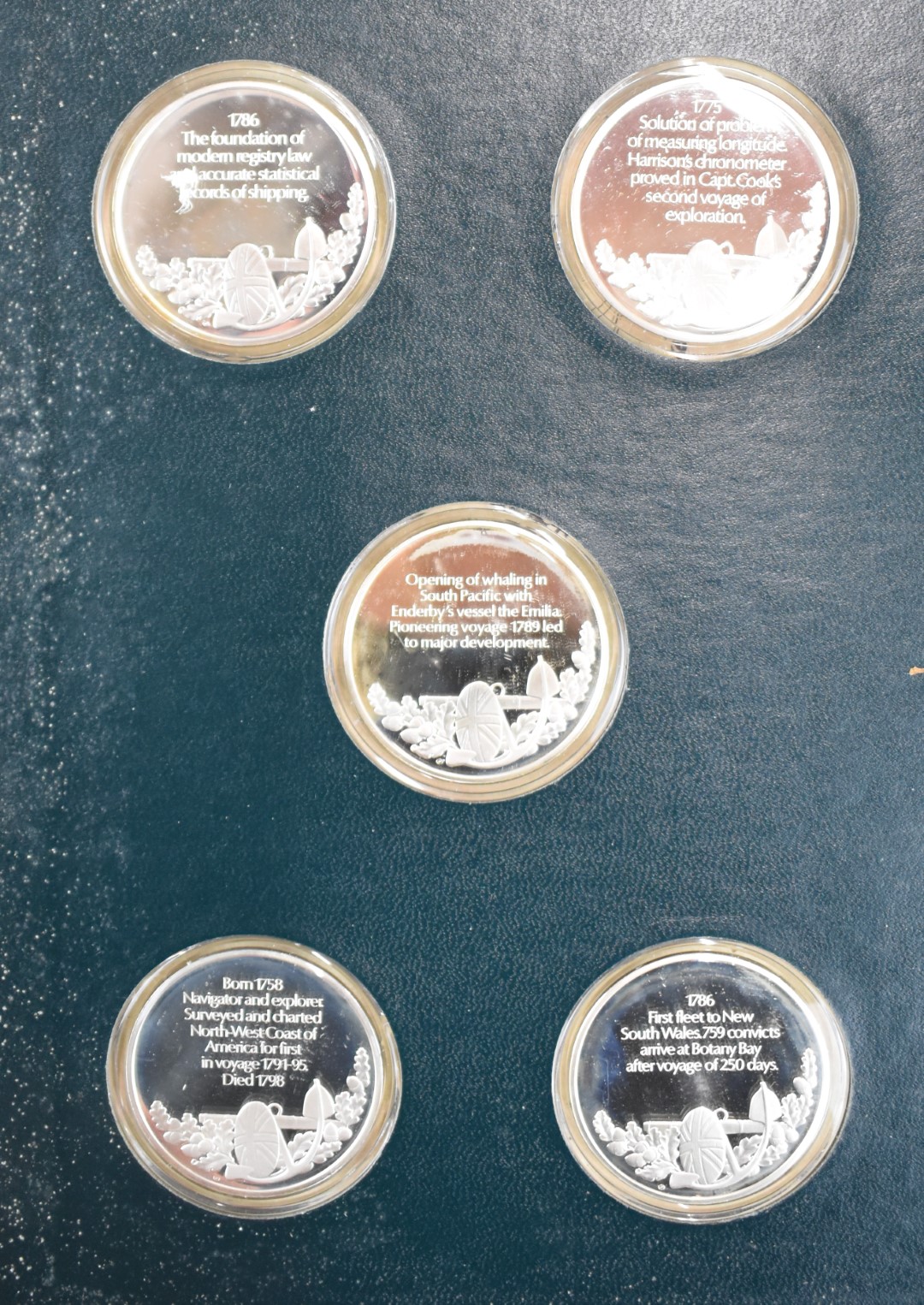 John Pinches limited edition set of 100 hallmarked silver medallions titled The Mountbatten Medallic - Image 6 of 7