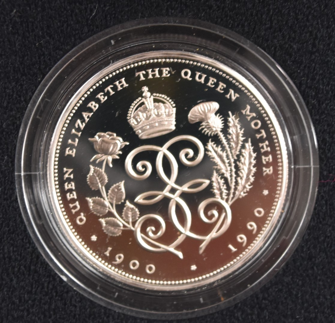 Six Royal Mint silver proof coins comprising a United Nations Anniversary piedfort, a Queen Mother - Image 5 of 7