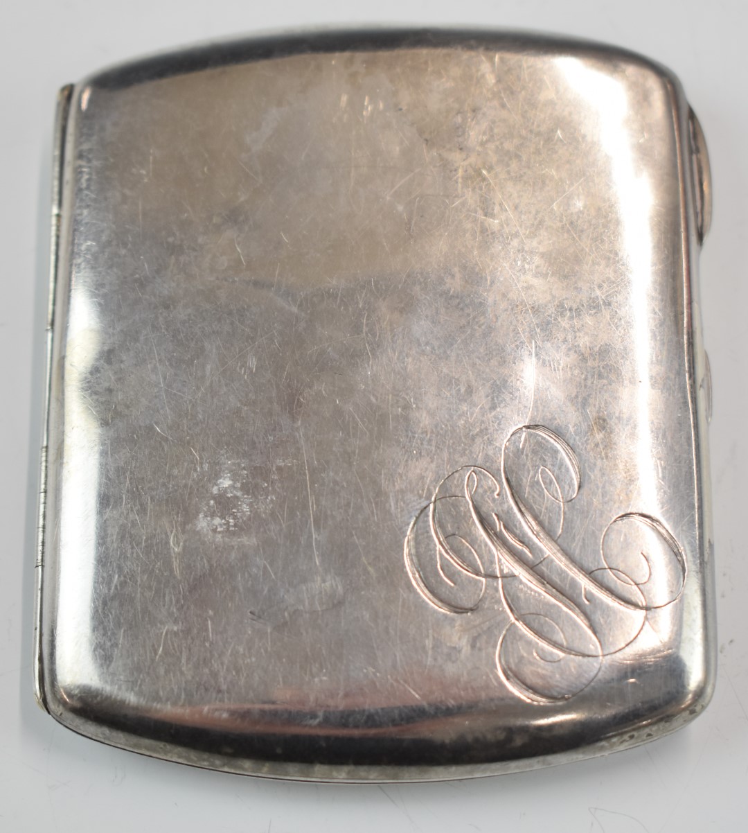 George V hallmarked silver cigarette case, Birmingham 1913, maker Robert Pringle & Sons, length 9cm,