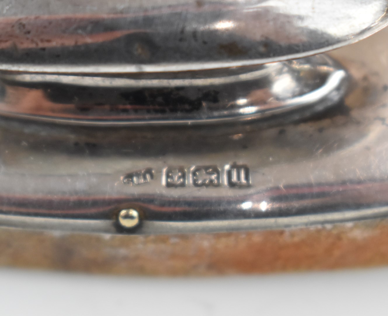 Hallmarked silver mounted items to include sugar sifter, photograph frames, matchbox holder, nail - Image 10 of 11