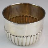 Victorian hallmarked silver sugar bowl with reeded lower body, London 1883, maker Holland, Son &