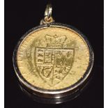 A 1792 George III guinea, in 9ct gold pendant mount, 11.8g