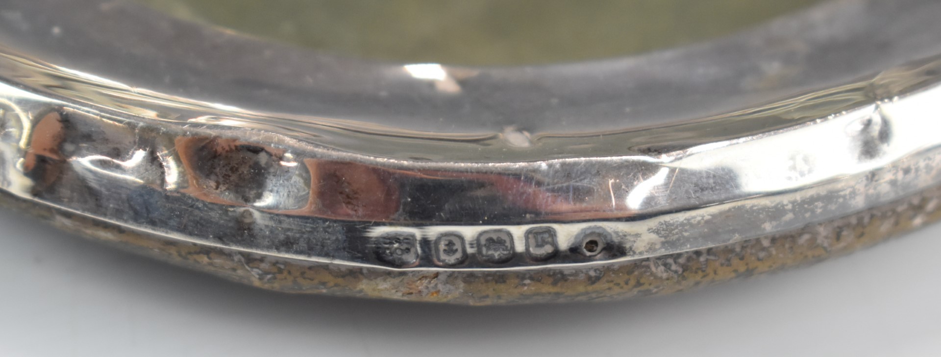 Hallmarked silver mounted items to include sugar sifter, photograph frames, matchbox holder, nail - Image 7 of 11