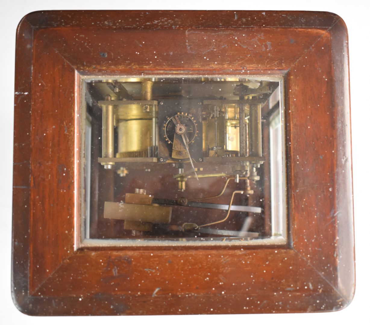 Early 20thC four glass mantel or bracket clock, with bevelled glass, the silvered dial also having - Image 6 of 10