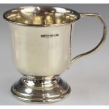 Elizabeth II hallmarked silver christening mug or cup, London 2012, maker Harrison Brothers & Howson