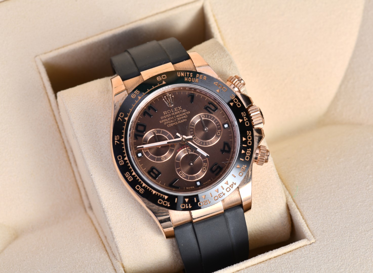 Rolex Oyster perpetual Cosmograph Daytona 18ct 'Everose' gold automatic chronograph wristwatch