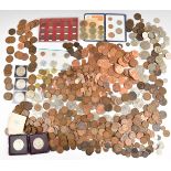 Amateur coin collection Queen Victoria onwards including a few gradeable coins. coin packs, two