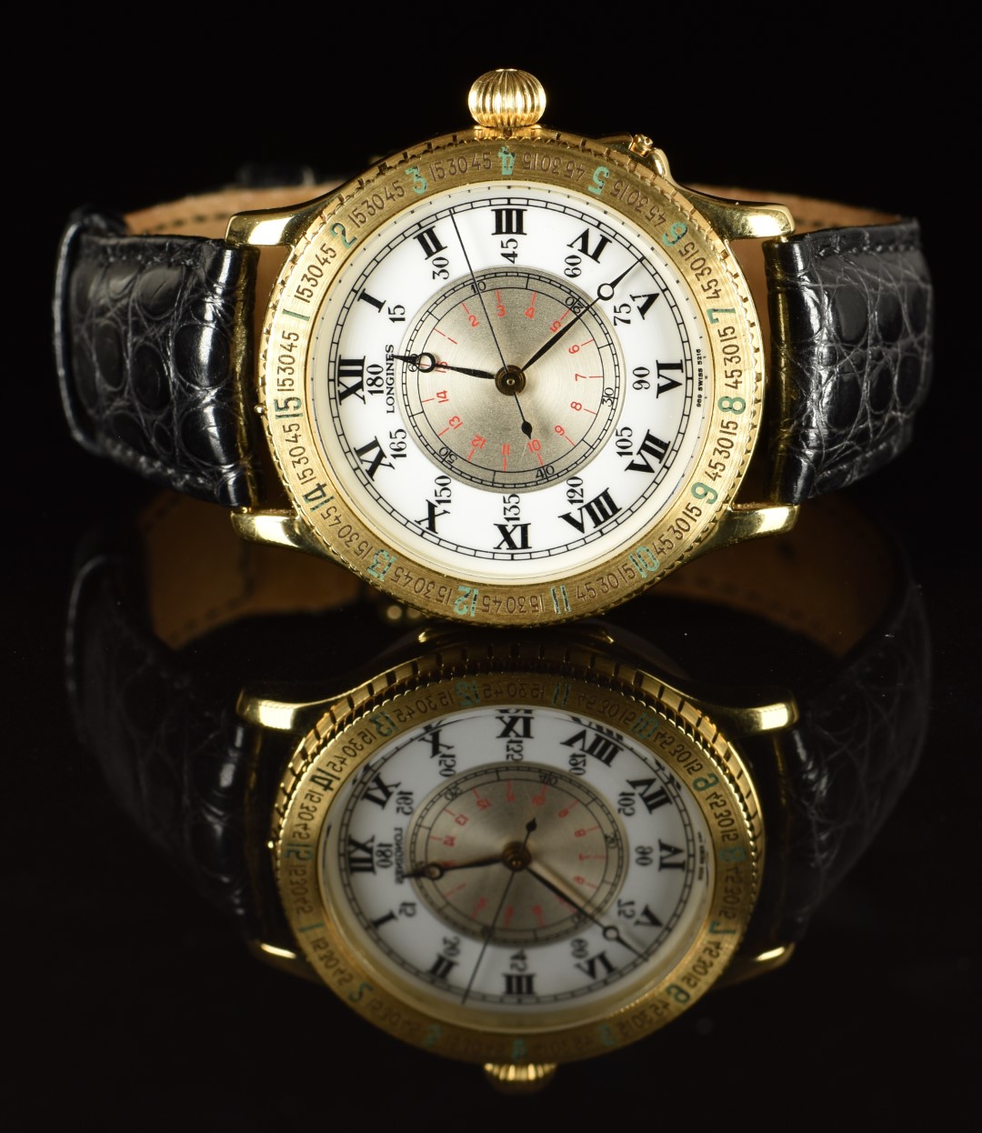Longines Charles Lindbergh Hour Angle 18ct gold gentleman's automatic wristwatch ref. 989.5216 - Image 2 of 9