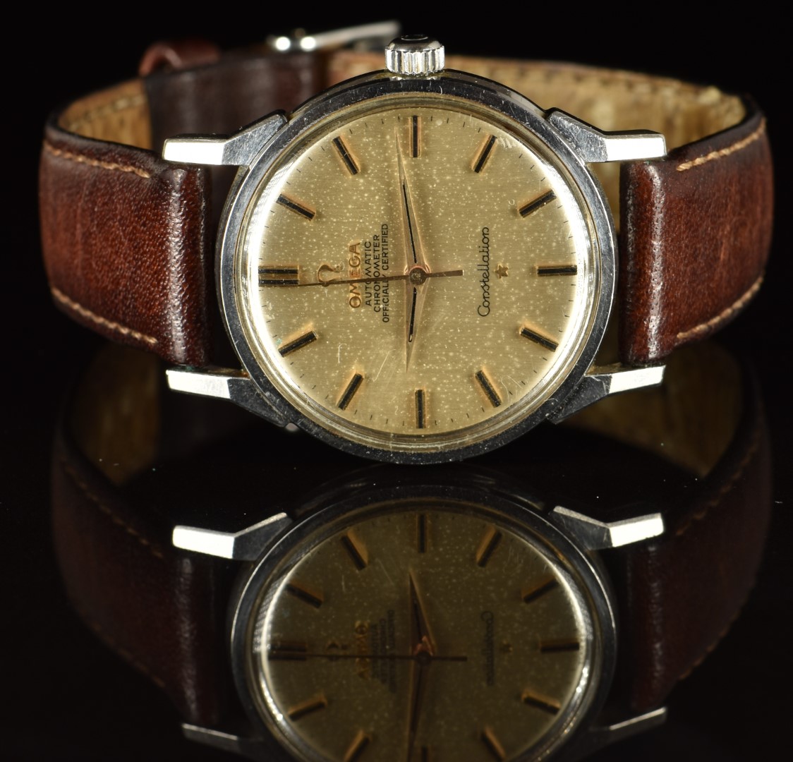 Omega Constellation Chronometer gentleman's automatic wristwatch ref. 167.005 with gold and black - Image 2 of 4
