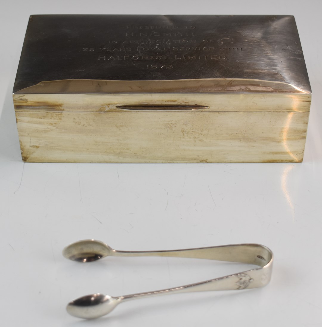 Elizabeth II hallmarked silver cigarette case, Birmingham 1972, maker J B Chatterley & Sons Ltd,