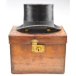 Vintage Forsyth, Glasgow top hat, 20 x 15.5cm, in leather case