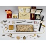 A collection of costume jewellery including Hollywood suite of jewellery in original box, Oris
