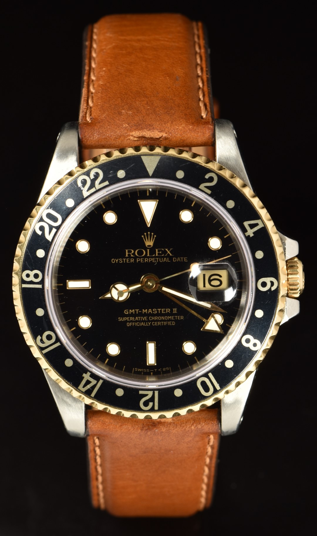 Rolex Oyster Perpetual 18ct gold gentleman's wristwatch ref. 1005 with gold hands, hour markers - Image 2 of 6
