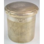George V hallmarked silver dressing table pot with engine turned decoration, London 1911, maker
