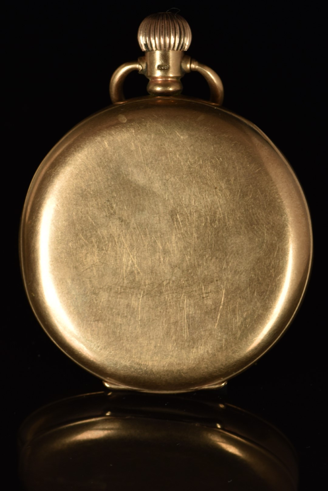 Pluto 9ct gold keyless winding half hunter pocket watch with subsidiary seconds dial, blued hands, - Image 3 of 4