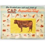 Argentine beef metal advertising sign, 38 x 50cm