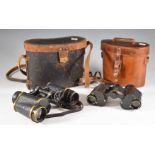 Two cased pairs of binoculars comprising Carl Zeiss Jena Feldstecher 8 and Goerz Helinox 6x