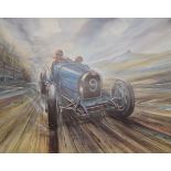 Three Phil May signed limited edition (of 500) pre war car racing prints, comprising Full Throttle